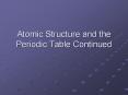 Atomic Structure and the Periodic Table Continued PowerPoint PPT Presentation