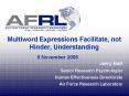 Multiword Expressions Facilitate, not Hinder, Understanding 9 November 2006 PowerPoint PPT Presentation