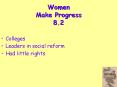 Women Make Progress 8.2 PowerPoint PPT Presentation