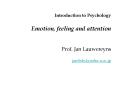 Introduction to Psychology Emotion, feeling and attention  Prof. Jan Lauwereyns jan@sls.kyushu-u.ac.jp PowerPoint PPT Presentation