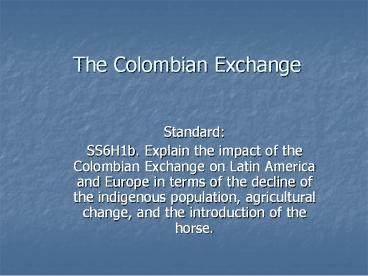 The Colombian Exchange