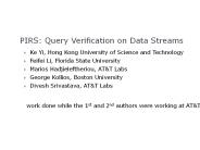 PIRS: Query Verification on Data Streams