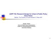 UAPP 702: Research Design for Urban