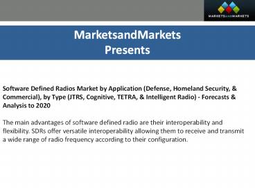 Software Defined Radios Market Forecasts & Analysis