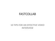 10 TIPS FOR AN EFFECTIVE VIDEO INTERVIEW