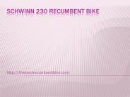 Schwinn 230 Recumbent Bike
