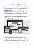 Five Free Responsive Blogger Templates PowerPoint PPT Presentation