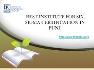 Best institute for six sigma certification in pune