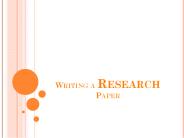 Writing a Research Paper