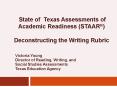 State of Texas Assessments of Academic Readiness (STAAR PowerPoint PPT Presentation