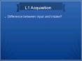 L1 Acquisition PowerPoint PPT Presentation