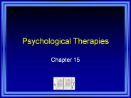 Psychological Therapies