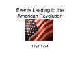 Events Leading to the American Revolution PowerPoint PPT Presentation
