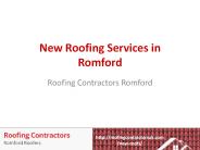 New Roofing Services in Romford