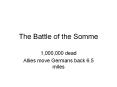 The Battle of the Somme PowerPoint PPT Presentation