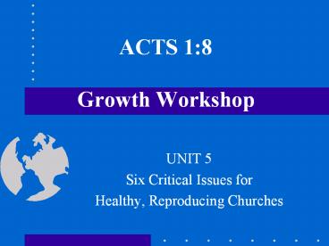 ACTS 1:8 Growth Workshop