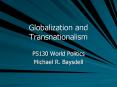 Globalization and Transnationalism PowerPoint PPT Presentation