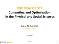 ORF 363/COS 323 Computing and Optimization in the Physical and Social Sciences PowerPoint PPT Presentation
