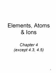 Elements, Atoms