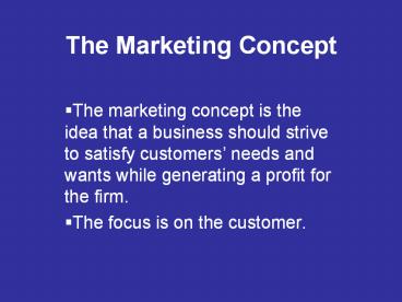 The Marketing Concept