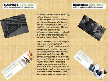 Businesses For Sale In South Africa