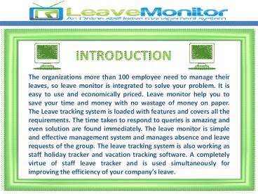 Leave Tracking System, Staff Holiday Tracker, Vacation Tracking Software
