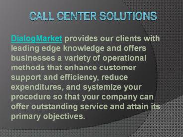 Call Centre Service Providers