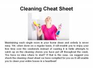 Cleaning Cheat Sheet
