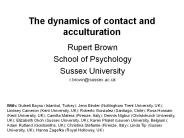 The dynamics of contact and acculturation
