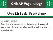 Unit 12: Social Psychology