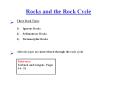 Rocks and the Rock Cycle PowerPoint PPT Presentation