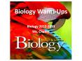 Biology Warm-Ups PowerPoint PPT Presentation