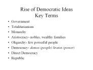 Rise of Democratic Ideas Key Terms