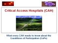 Critical%20Access%20Hospitals%20(CAH) PowerPoint PPT Presentation