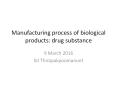 Manufacturing process of biological products: drug substance PowerPoint PPT Presentation