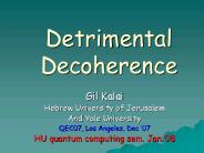 Detrimental Decoherence
