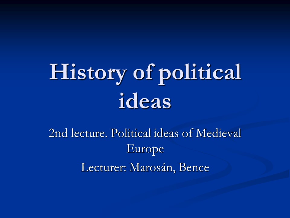 History of political ideas