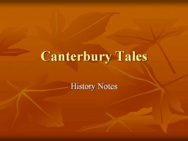 Canterbury Tales