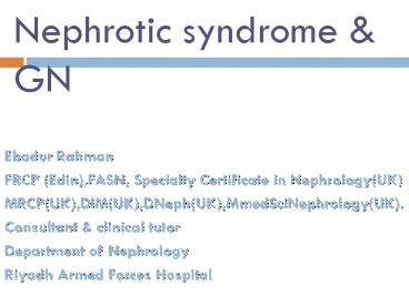 Nephrotic syndrome