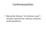 Cardiomyopathies