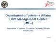 Department of Veterans Affairs Debt Management Center (DMC) Association of Veteran Education Certifying Officials Presentation PowerPoint PPT Presentation