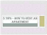5 Tips – How to Rent an Apartment