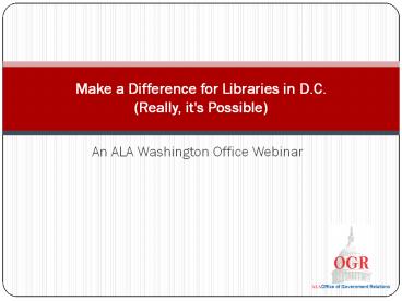 An ALA Washington Office Webinar