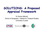 SOLUTIONS: A Proposed Appraisal Framework