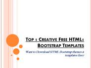 Top 5 Creative Free HTML5 Bootstrap Templates