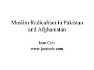 Muslim Radicalism in Pakistan and Afghanistan
