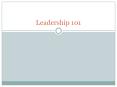 Leadership 101 PowerPoint PPT Presentation