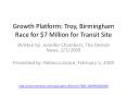 Growth Platform: Troy, Birmingham Race for $7 Million for Transit Site PowerPoint PPT Presentation