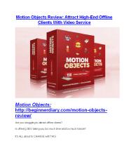 Motion Objects REVIEW and GIANT $21600 bonuses