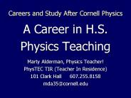 Careers and Study After Cornell Physics